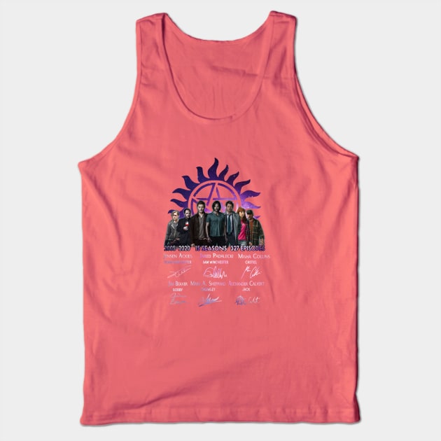 Supernatural 15 Seasons 327 Episodes All Cast Signed Tank Top by Den Tbd